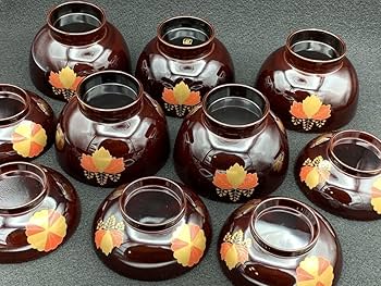 Amazon.co.jp: 輪島塗小森克己溜塗高台寺蒔絵煮物椀吸物椀五客揃